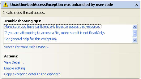 UnauthorizedAccessException